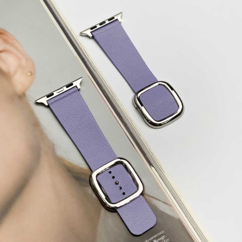 Кожаный ремешок Modern Buckle Leather на Apple Watch 38/40/41mm Silver/Lilac Кожаный ремешок Modern Buckle Leather на Apple Watch 38/40/41mm Silver/Lilac
